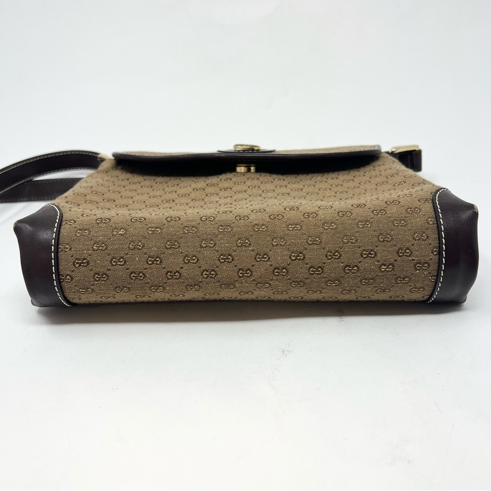 Vintage Gucci Tan and Brown Shoulder Bag GG Logo Canvas Signature Web Stripe - Picture 4 of 12